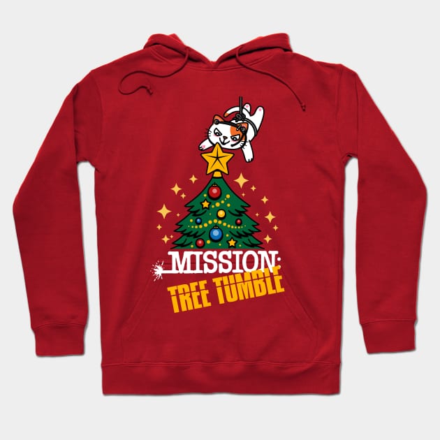 Funny Christmas Mission Impossible Cat Parody Hoodie by BoggsNicolas